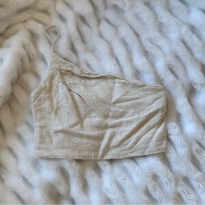 Linen One Shoulder Top